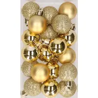Cosy & Trendy 20x stuks kunststof kerstballen goud 3 cm mat/glans/glitter - Kerstbal