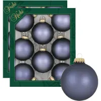 Merkloos 16x stuks glazen kerstballen 7 cm blue stone velvet - Kerstbal