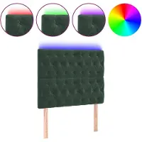 vidaXL Hoofdbord LED 90x7x118/128 cm fluweel donkergroen