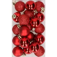 Cosy & Trendy kerstballen - rood - D3 cm - kunststof - Kerstbal