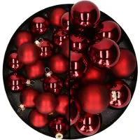 Othmar decorations kerstballen - 66x st - rood - glas - 4 en 6 cm - Kerstbal