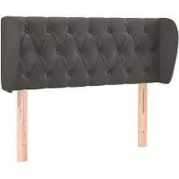 vidaXL Hoofdbord met randen 103x23x78/88 cm fluweel donkergrijs
