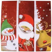 Gerimport Kerst tafel servetten 40x stuks van 33 x 33 cm - Kinderen thema print - Feestservetten