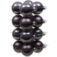 Othmar decorations Kerstballen - 16x st - lila paars - 8 cm - glas - Kerstbal