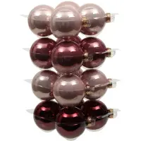 Othmar decorations 32x stuks glazen kerstballen roze tinten 8 cm glans - Kerstbal