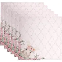 Clayre & Eef Servetten Katoen Set van 6 40x40 cm Roze Vierkant Konijn Roze