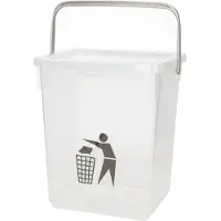 Forte Plastics Plasticforte Gft afvalbakje voor aanrecht - 5L - klein - transparant - afsluitbaar - 20 x 17 x 23 cm - compostbakje - Pr