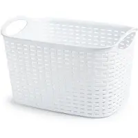 Forte Plastics Plasticforte opbergmand/kastmandje - 19 liter - ivoor wit - kunststof - 29 x 39 x 25 cm - Opbergmanden