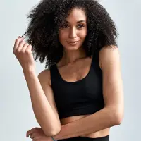 Samarali Yoga BH Zwart (maat XS) - Katoenrijk, OEKO-Tex, Comfortabele Sportbeha