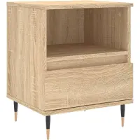 vidaXL Nachtkastje 40x35x50 cm bewerkt hout sonoma eikenkleurig