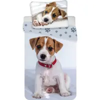 Cofi1453® Kinderdekbedovertrek puppy - katoen - 140x200 + 70x90 cm