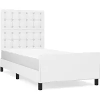 vidaXL Bedframe met hoofdbord kunstleer wit 90x190 cm