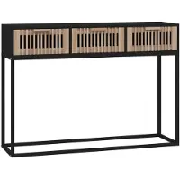 vidaXL Wandtafel 105x30x75 cm bewerkt hout en ijzer zwart