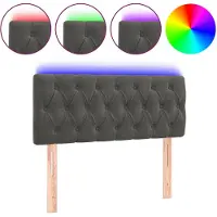 vidaXL Hoofdbord LED 100x7x78/88 cm fluweel donkergrijs