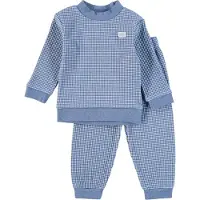 Feetje Wafel pyjama blue melange/wit Blauw Jongens/Meisjes Katoen Ronde hals - maat 92