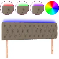vidaXL Hoofdbord LED 144x7x78/88 cm stof taupe