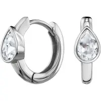 Traveller Oorringen - Dames - Edelstaal - Zilverkleurig - Zirkonia - Ringen ø 15 mm - 166320