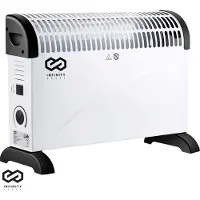 Infinity Goods Elektrische Convector Kachel - 750 / 1500 / 2000W - Verstelbare Thermostaat - Radiatorkachel - Oververhittingsbeveiliging - 35m² - Wit/Zwart