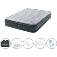 Intex luchtbedset - 2-Persoons - 152 x 203 x 33 cm - Grijs - Met Ingebouwde pomp + Accessoires