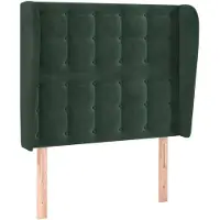 vidaXL Hoofdbord met randen 103x23x118/128 cm fluweel donkergroen