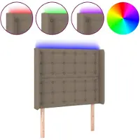 vidaXL Hoofdbord LED 103x16x118/128 cm stof taupe