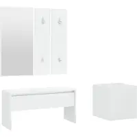 vidaXL Garderobe set bewerkt hout wit