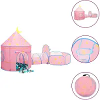 vidaXL Kinderspeeltent met 250 ballen 301x120x128 cm roze