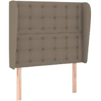 vidaXL Hoofdbord met randen 93x23x118/128 cm stof taupe