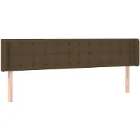 vidaXL Hoofdbord met randen 203x16x78/88 cm stof donkerbruin