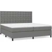 vidaXL Boxspring met matras stof donkergrijs 200x200 cm