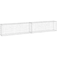 vidaXL Schanskorfmuur met deksels 300x30x50 cm gegalvaniseerd staal