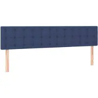 vidaXL Hoofdborden 200x5x78/88 cm stof blauw