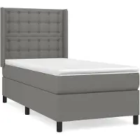 vidaXL Boxspring met matras stof donkergrijs 80x200 cm