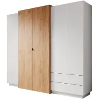 Meubella | Kledingkast wit 230x51x202 Garderobekast
