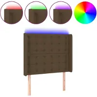 vidaXL Hoofdbord LED 103x16x118/128 cm stof donkerbruin