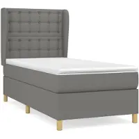 vidaXL Boxspring met matras stof donkergrijs 100x200 cm