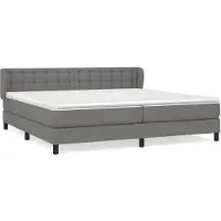 vidaXL Boxspring met matras stof donkergrijs 200x200 cm