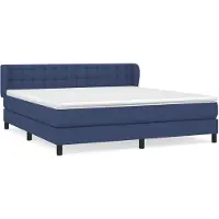 vidaXL Boxspring met matras stof blauw 160x200 cm