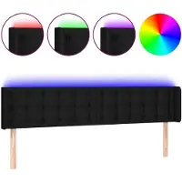 vidaXL Hoofdbord LED 203x16x78/88 cm stof zwart