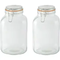 Esschert Design Voorraadpotten/bewaarpottenA - 2x - 3LA - glas - beugelsluiting - D15 x H24 cm - Voorraadpot