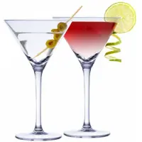 Alpina Martini cocktailglazen - glas - 4x stuks - 220 ml - Cocktail glazen - Cocktails drinken - Cocktails