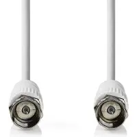 Nedis Satelliet- en Antennekabel | F-Male | F-Male | Vernikkeld | 75 Ohm | Dubbel Afgeschermd | 10.0 m | Rond | PVC | Wit | Doos - CSGB41300WT100