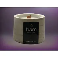 Bam Kaarsen Black Orchid Geurkaars – Cone Collectie – Houten Wiek – Zwart Gemarmerd Handgemaakt Potje – 100 g – 30 Branduren - zwarte orchidee