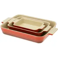 Le Creuset ovenschalen 79161000600080 set van 3, rechthoekig, rood