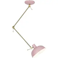 QAZQA Retro plafondlamp roze met brons - Milou
