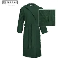 The One Towelling The One Badstoffen Badjas met capuchon Donker Groen-S/M