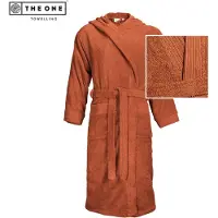The One Towelling Standaard Badjas met Capuchon Kleur: Terra, XXL/3XL