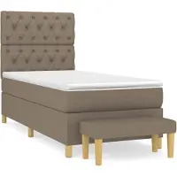vidaXL Boxspring met matras stof taupe 80x200 cm