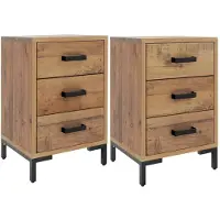vidaXL Nachtkastjes 2 st 40x30x55 cm massief grenenhout