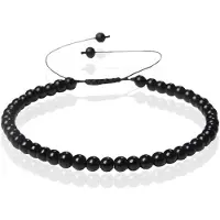 Memphis No.1 Armband - 4mm Agate Black